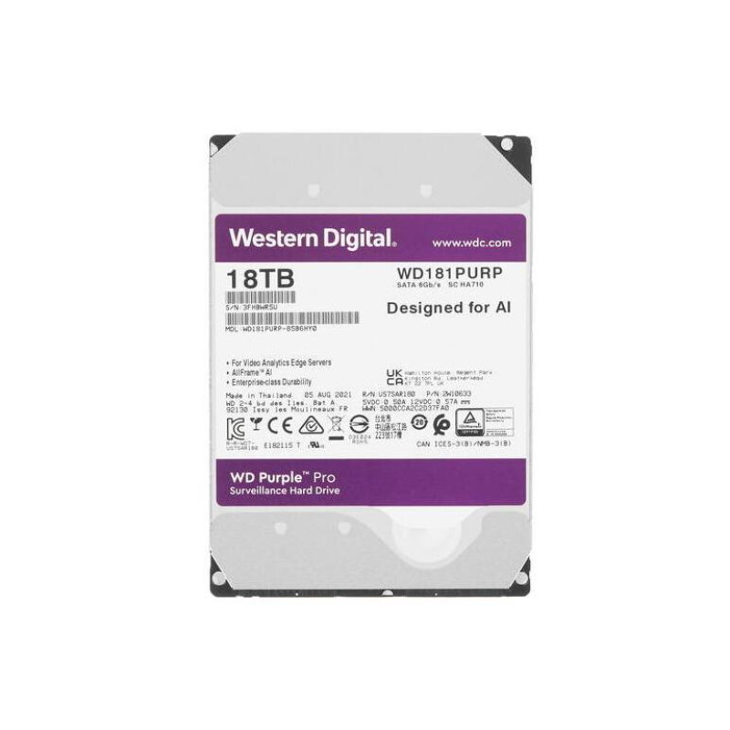 Жесткий диск 18.0TB Western Digital Purple Pro WD181PURP