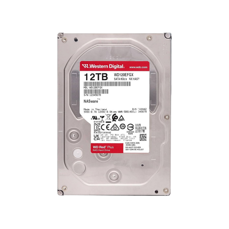 3.5" HDD 12.0TB-SATA-512MB Western Digital  "Red Plus (WD120EFGX)", NAS, CMR, 7200rpm