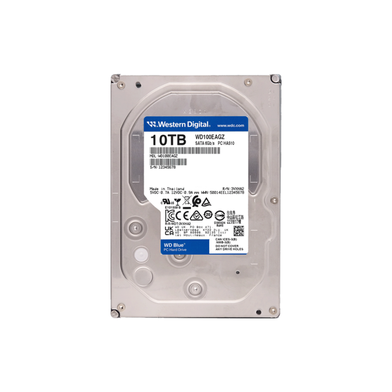 3.5" HDD 10.0TB -SATA -512MB   Western Digital "Blue (WD100EAGZ)", PC Desktop, CMR, 7200rpm