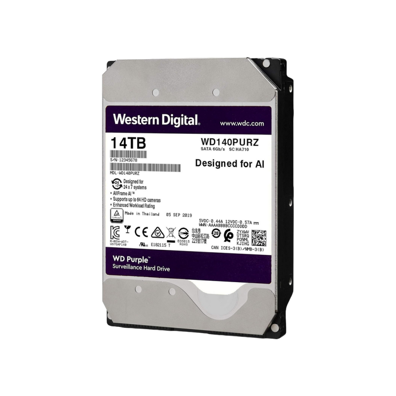 HDD 14.0Tb Western Digital WD140PURZ, "Purple Surveillance"