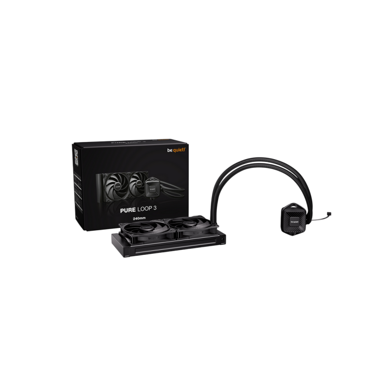 Система жидкостного охлаждения "все в одном" — тишина! "Pure Loop 3 240 мм" (15,4–35,2 дБ, 2 x 120 мм, ШИМ, 2100 об/мин, 59,6 куб. футов в минуту, насос:
