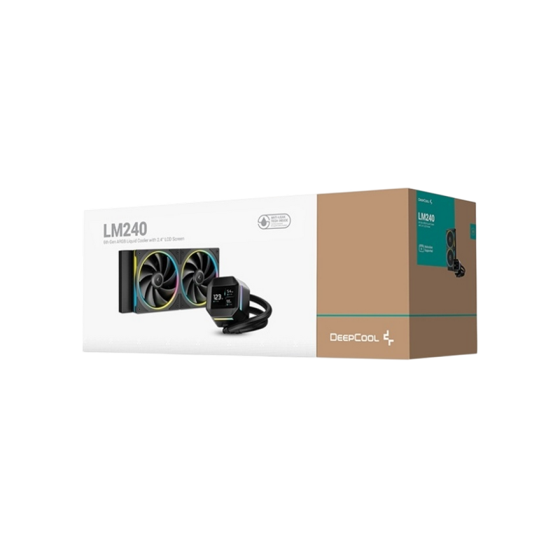 AIO Liquid Cooling Deepcool "LM240" (<38.71dBA, 600-2400RPM, 66.32CFM, 2x120mm, 2400 RPM, ARGB, 2.4&