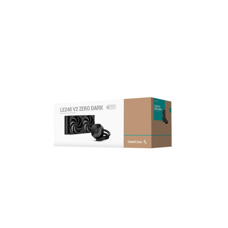 AIO Liquid Cooling Deepcool "LE240 V2 ZERO DARK" (<24.96dBA, 500-1600RPM, 48.34CFM, 2x120mm, 2500-3400