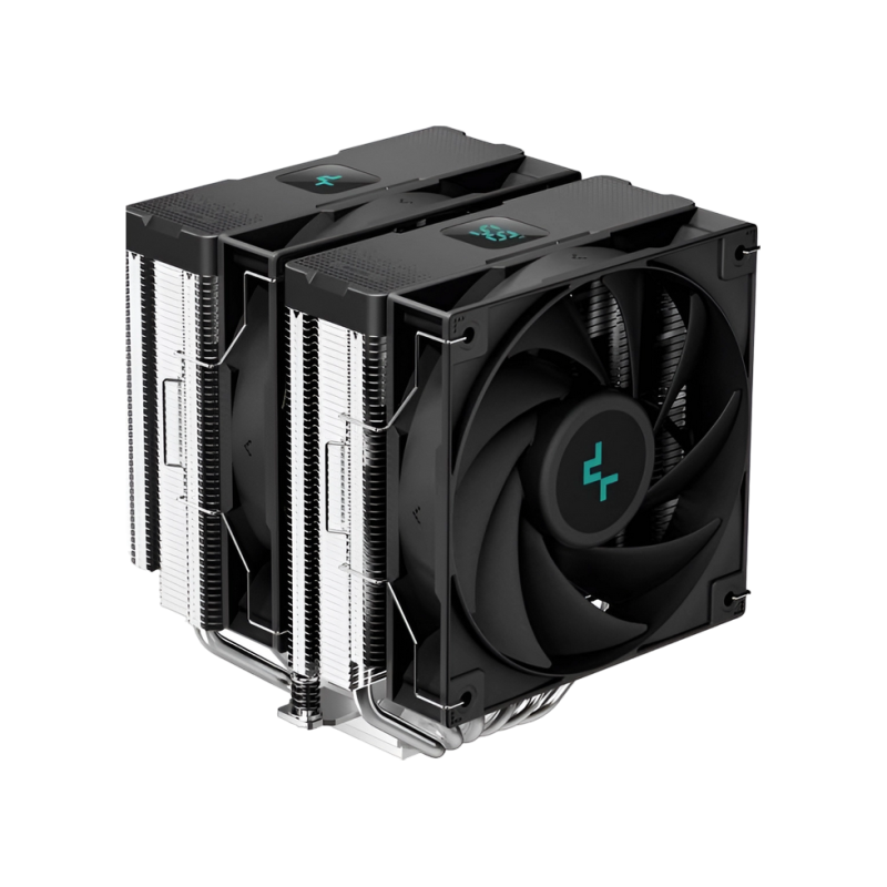 AC Deepcool "AG620 DIGITAL" (<29,4 дБА, 300-1950 об/мин, 67,88 куб. футов в минуту, 2x120 мм, ARGB, 260 Вт, 6x6 мм, дисплей, 1370 г)