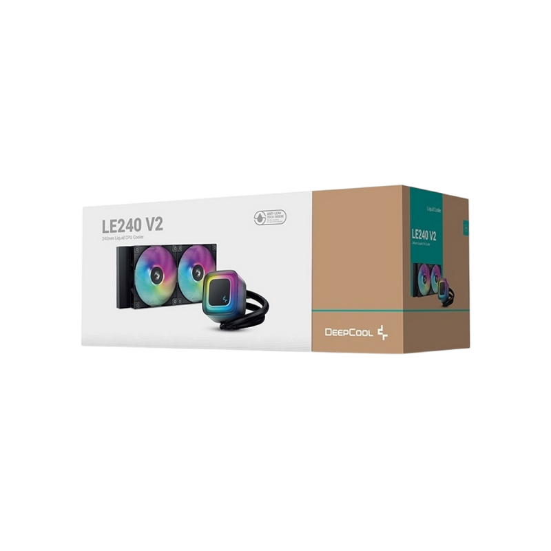 AIO Liquid Cooling Deepcool "LE240 V2" (<31.6dBA, 500-2100RPM, 75.89CFM, 2x120mm, 2500-3400 RPM, ARGB