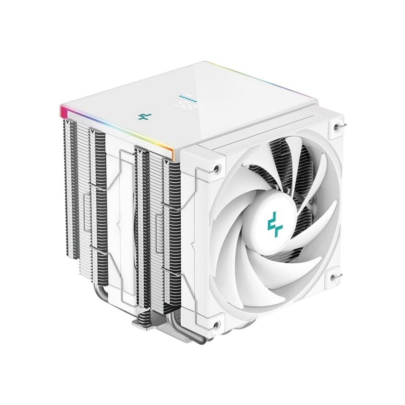 AC Deepcool "AK620 DIGITAL WH" (≤28 dB, 500-1850RPM, 68.99 CFM, 2x120mm, ARGB, 260W, 6x6mm, Display,