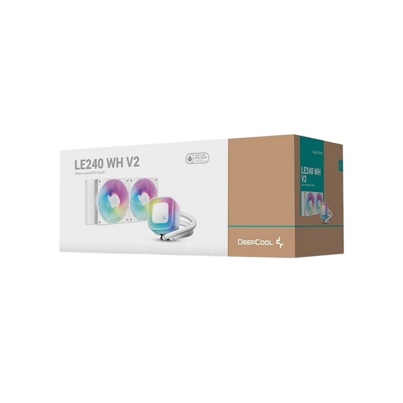 AIO Liquid Cooling Deepcool "LE240 WH V2" (<31.6dBA, 500-2100RPM, 75.89CFM, 2x120mm, 2500-3400 RPM,