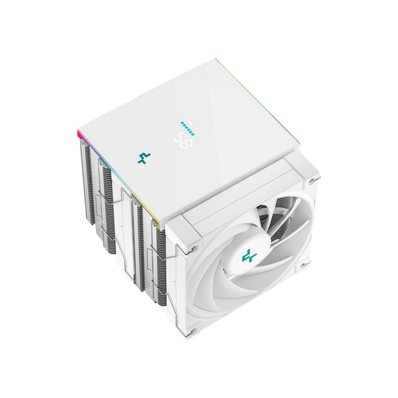 AC Deepcool "AK500S DIGITAL SE WH" (≤28dB, 500-1850RPM, 68.99 CFM, 120mm, ARGB, 5x6mm, Display, 904g.)