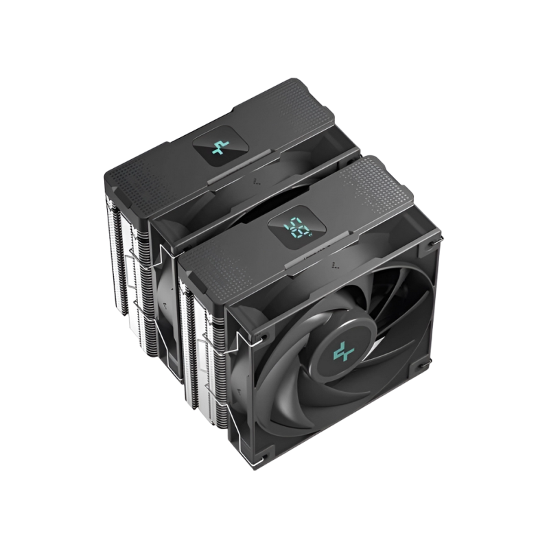 AC Deepcool "AG620 DIGITAL" (<29,4 дБА, 300-1950 об/мин, 67,88 куб. футов в минуту, 2x120 мм, ARGB, 260 Вт, 6x6 мм, дисплей, 1370 г)