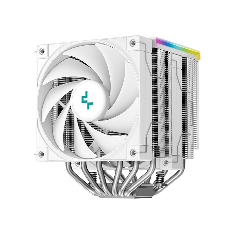 AC Deepcool "AK620 DIGITAL WH" (≤28 dB, 500-1850RPM, 68.99 CFM, 2x120mm, ARGB, 260W, 6x6mm, Display,