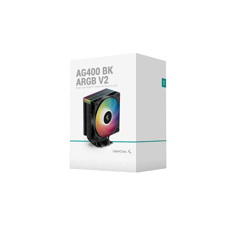 AC Deepcool "AG400 BK ARGB V2" (≤31.6dB, 500-2100RPM, 75.89 CFM, 120mm, ARGB, 220W, 4x6mm, 634g.) Black