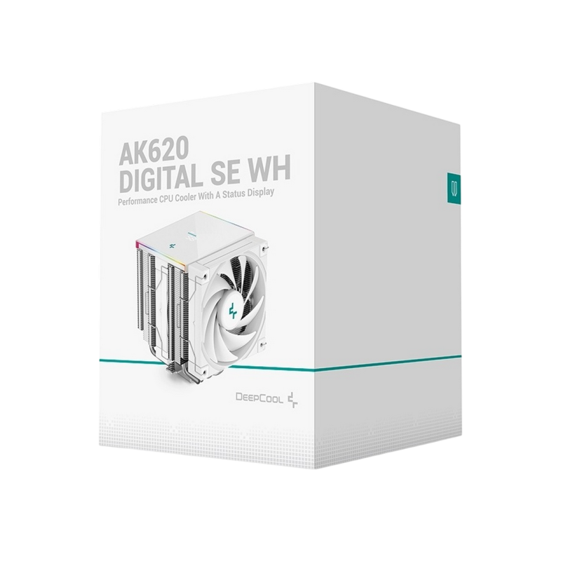 AC Deepcool "AK500S DIGITAL SE WH" (≤28dB, 500-1850RPM, 68.99 CFM, 120mm, ARGB, 5x6mm, Display, 904g.)