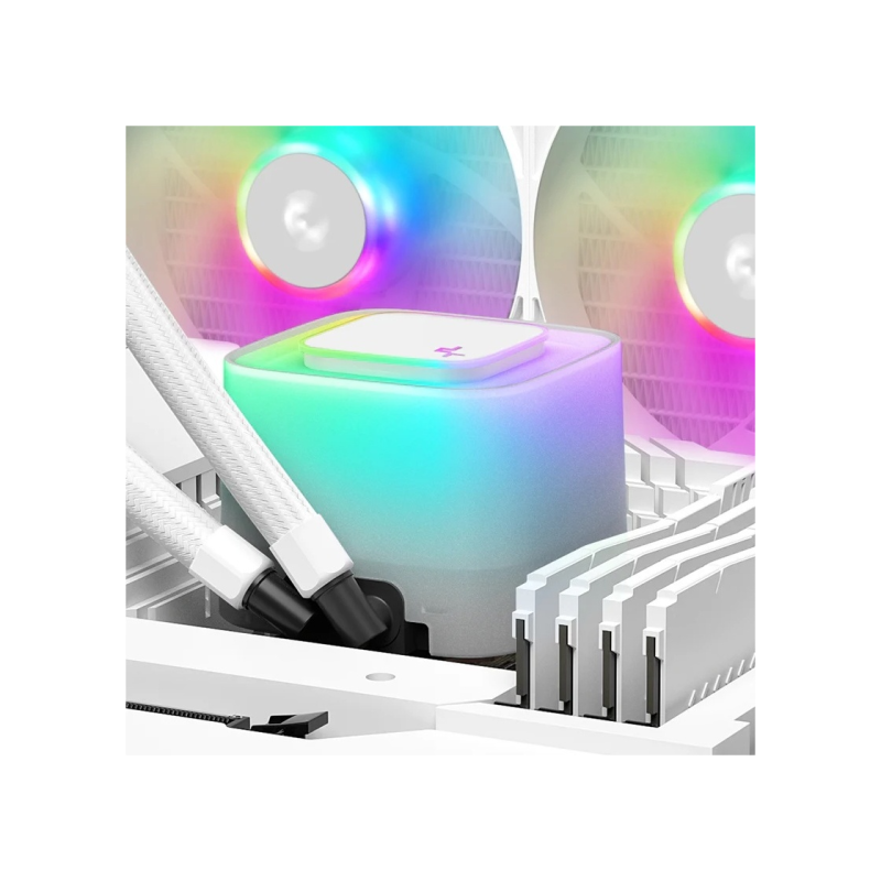 AIO Liquid Cooling Deepcool "LE240 WH V2" (<31.6dBA, 500-2100RPM, 75.89CFM, 2x120mm, 2500-3400 RPM,