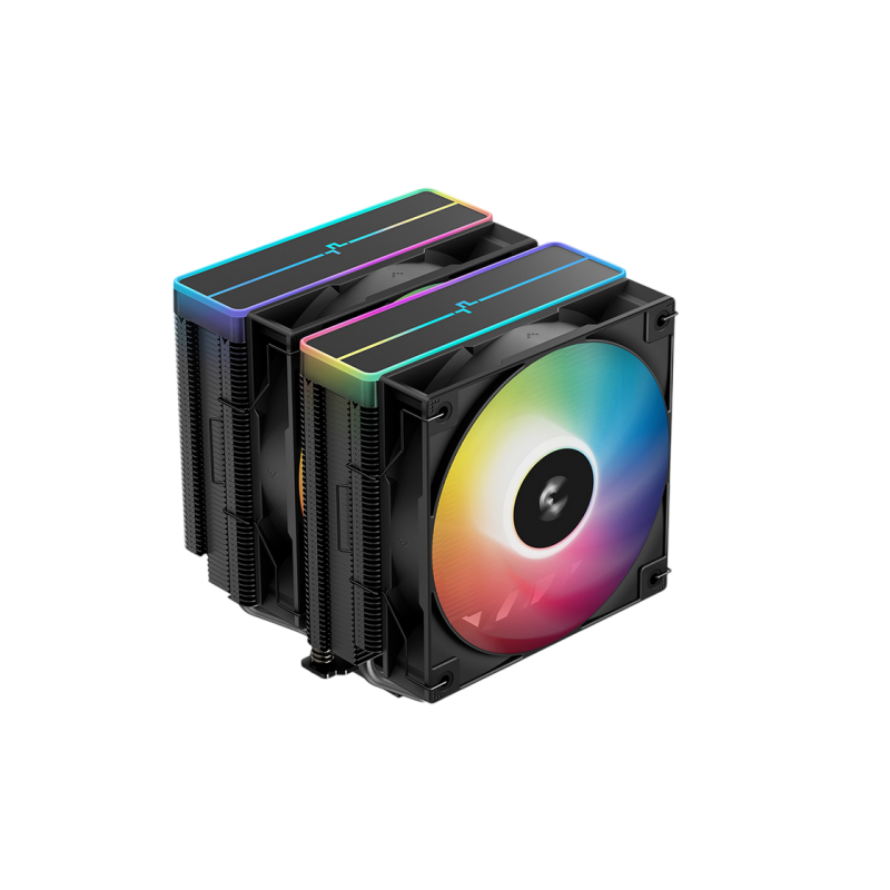 AC Deepcool "AG620 BK ARGB V2" (≤29.4 dB, 300-1950RPM, 67.88 CFM, 2x120mm, ARGB, 6x6mm, 1330g