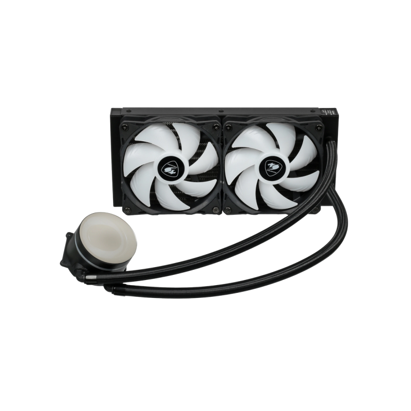 AIO Liquid Cooling Cougar "Poseidon Vistek ARGB 240" (≤38 dB(A), 78.2 CFM,2x120mm,ARGB,1800g) Black