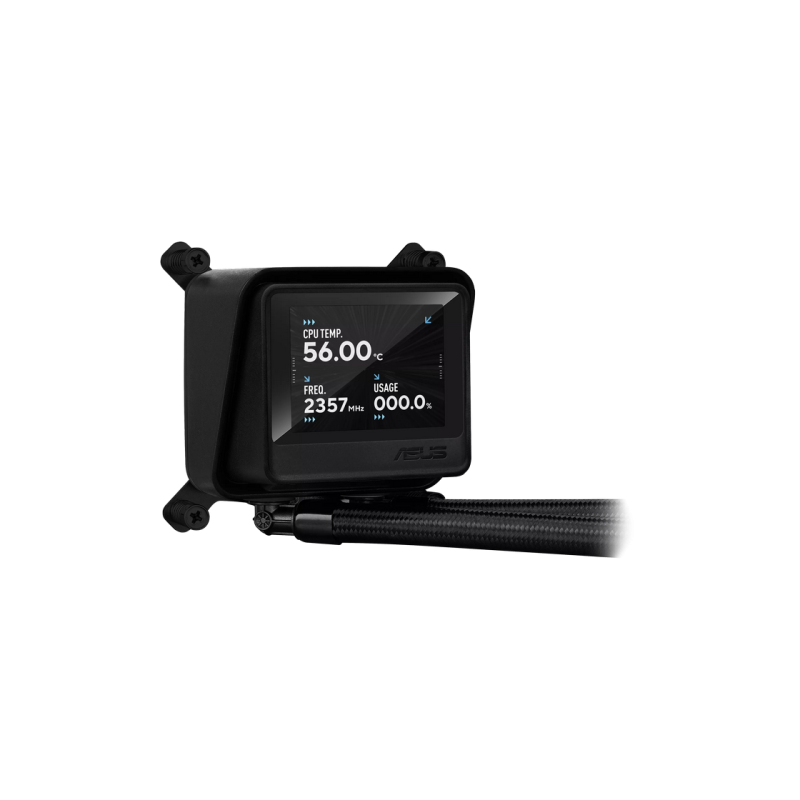 AIO Liquid Cooling Asus "MAX GAMING LC 360 ARGB LCD" (<35,5dBA, 3x120mm, ARGB, 0-2500RPM, 70,88CFM