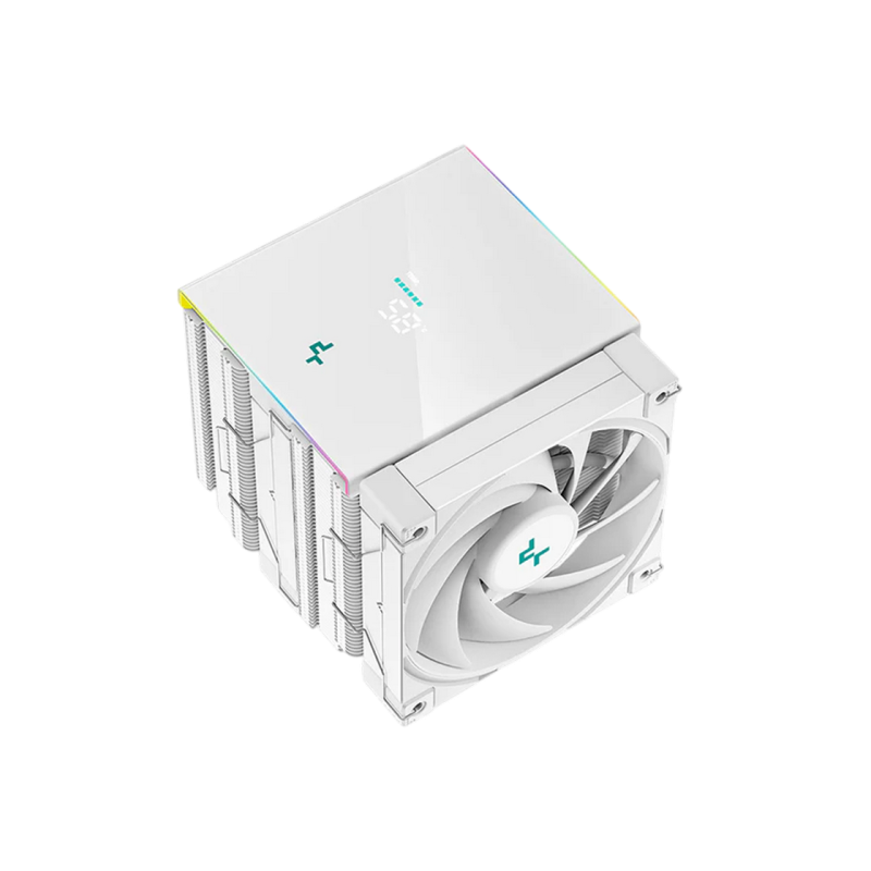 AC Deepcool "AK620 DIGITAL WH" (≤28 dB, 500-1850RPM, 68.99 CFM, 2x120mm, ARGB, 260W, 6x6mm, Display,