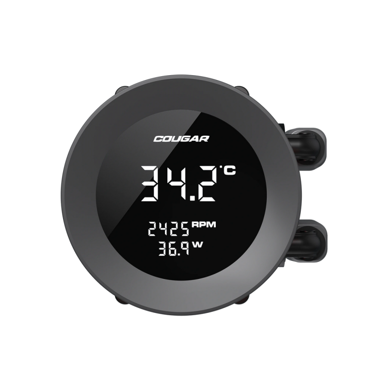 AIO Liquid Cooling Cougar "Poseidon Vistek ARGB 240" (≤38 dB(A), 78.2 CFM,2x120mm,ARGB,1800g) Black
