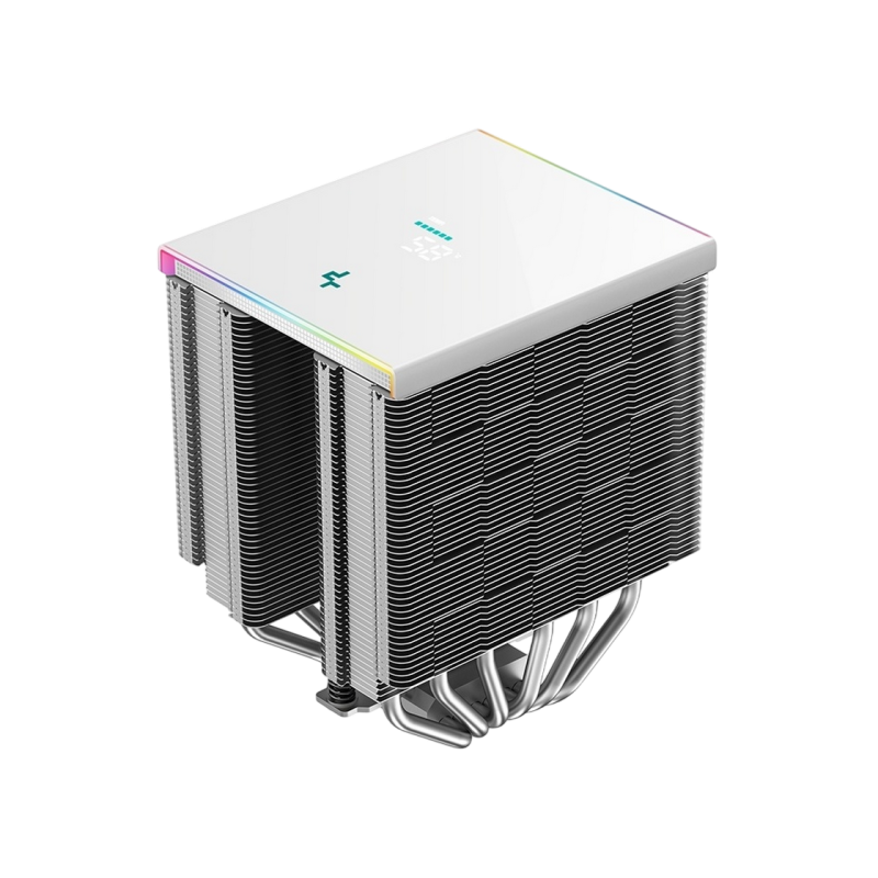 AC Deepcool "AK620 DIGITAL WH" (≤28 dB, 500-1850RPM, 68.99 CFM, 2x120mm, ARGB, 260W, 6x6mm, Display,