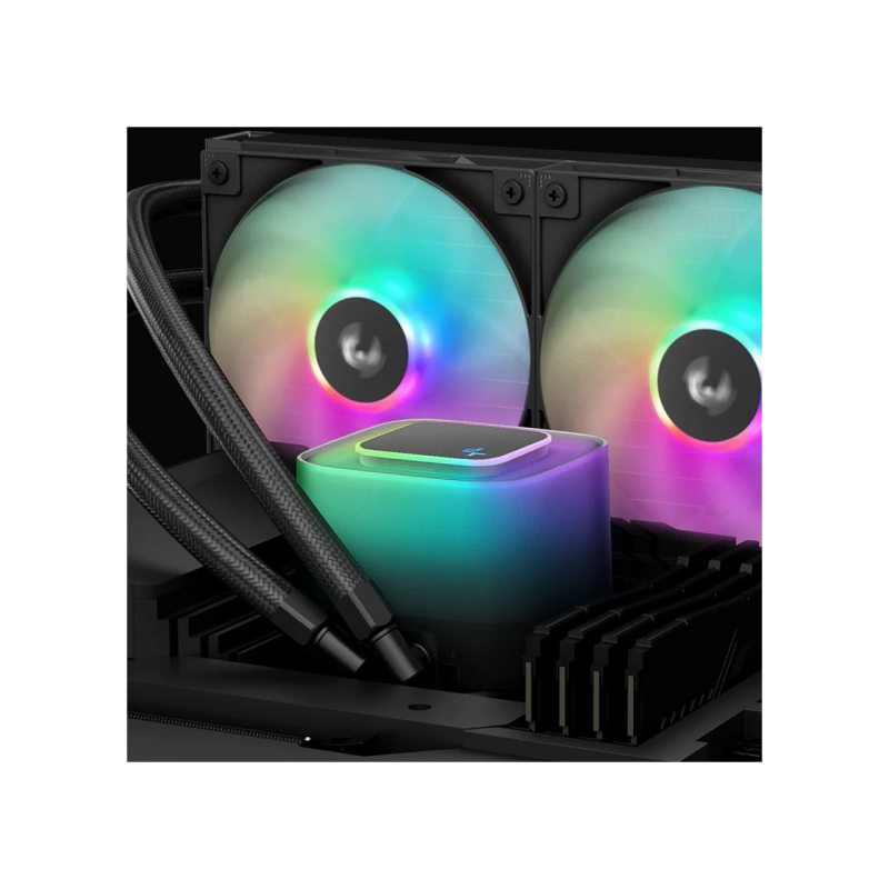 AIO Liquid Cooling Deepcool "LE240 V2" (<31.6dBA, 500-2100RPM, 75.89CFM, 2x120mm, 2500-3400 RPM, ARGB