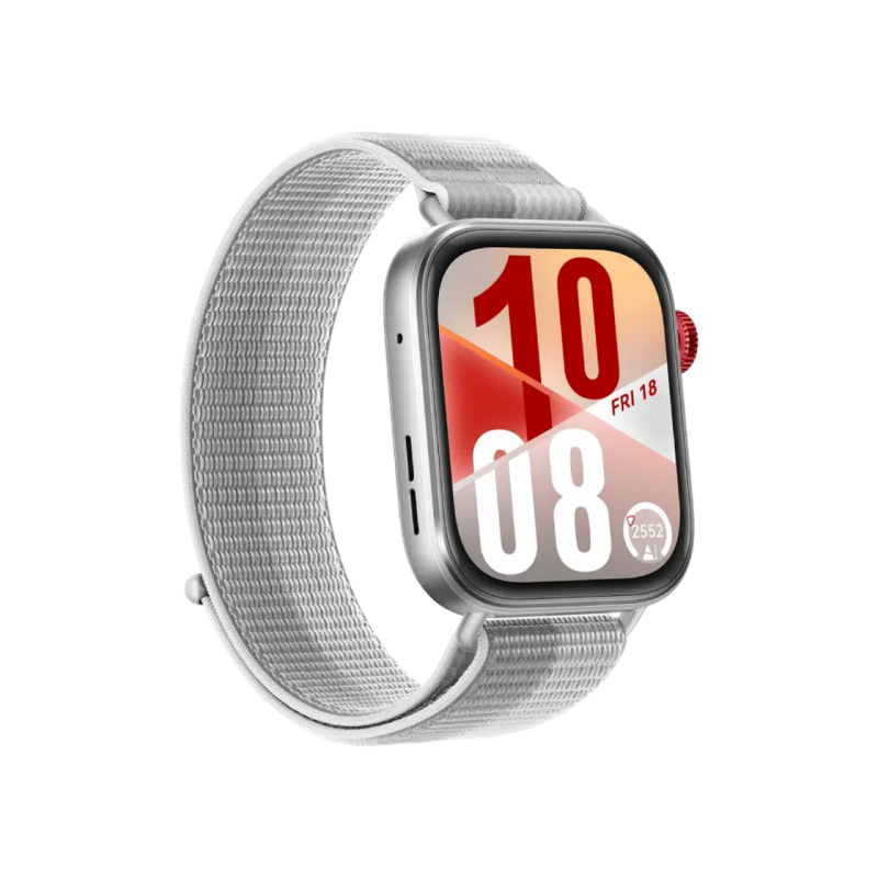 Huawei Watch Fit 4 Grey with Silver Woven Strap