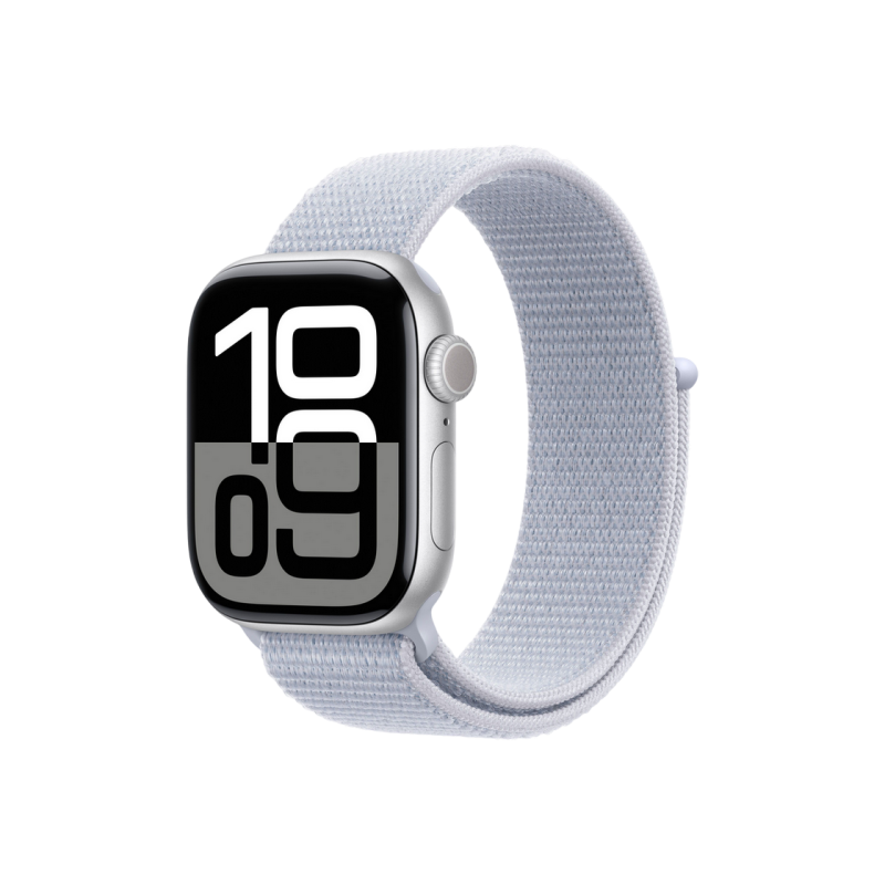Умные часы Apple Watch Series 10 GPS, 42mm Silver, Aluminium Case with Blue Cloud Sport Loop, MWWD3