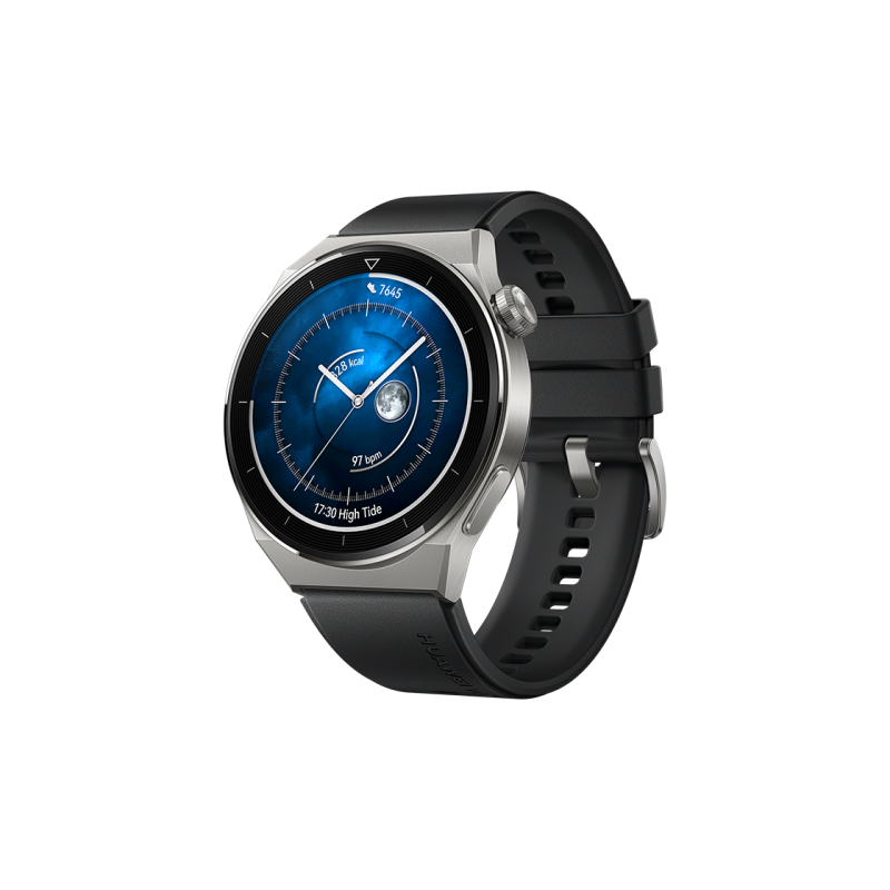 HUAWEI WATCH GT 3 Pro 46mm, Titanium Black with Fluoroelastomer Strap