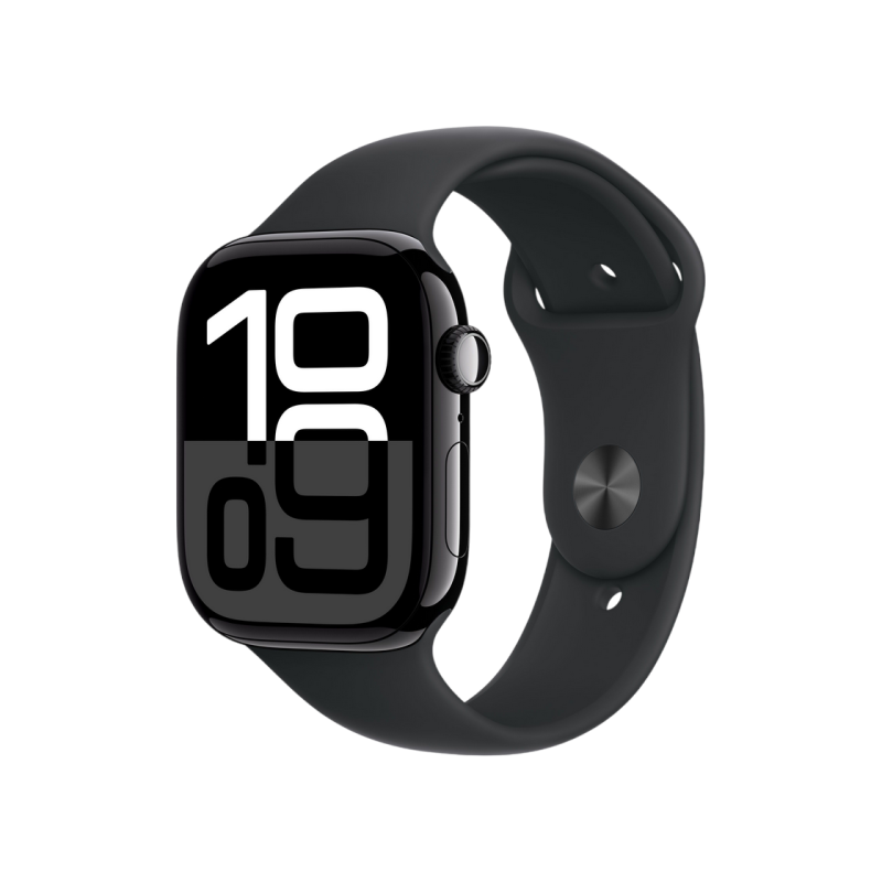 Умные часы Apple Watch Series 10 GPS, 46mm Jet Black, Aluminium Case with Black Sport Band - M/L, MWWQ3