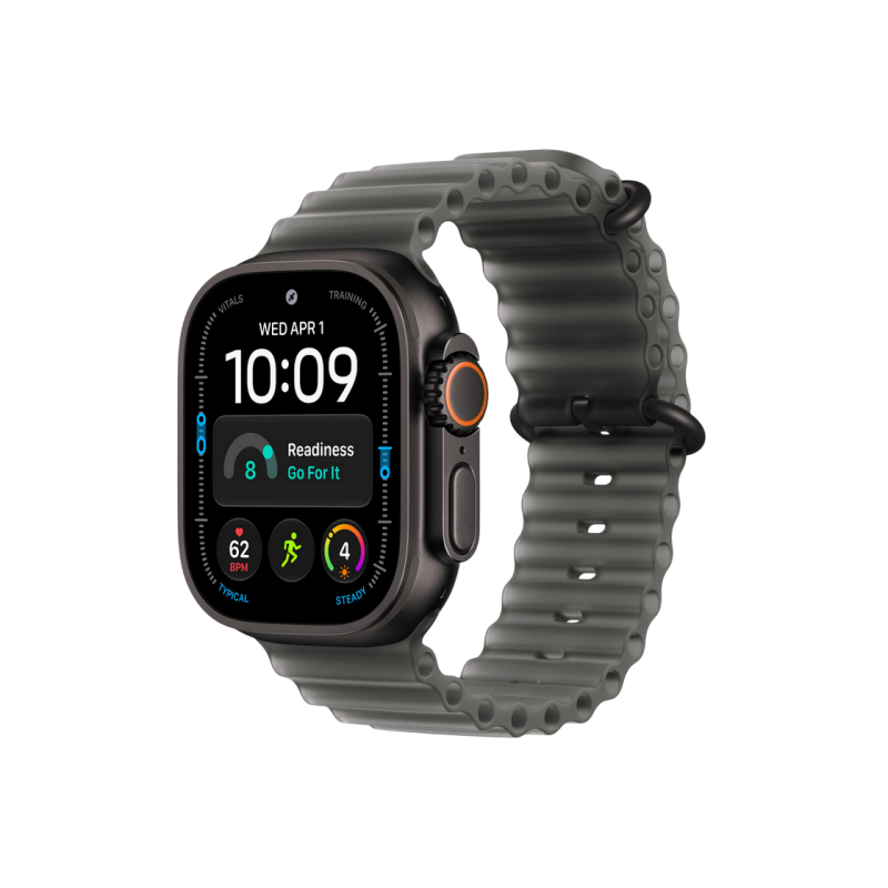 Apple Watch Ultra 4 GPS + Cellular, 49mm Black Titanium Case with Translucent Black Ocean Band MJAY4