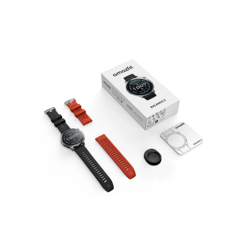 Xiaomi Amazfit Balance 2, Silver (Black Silicone Strap