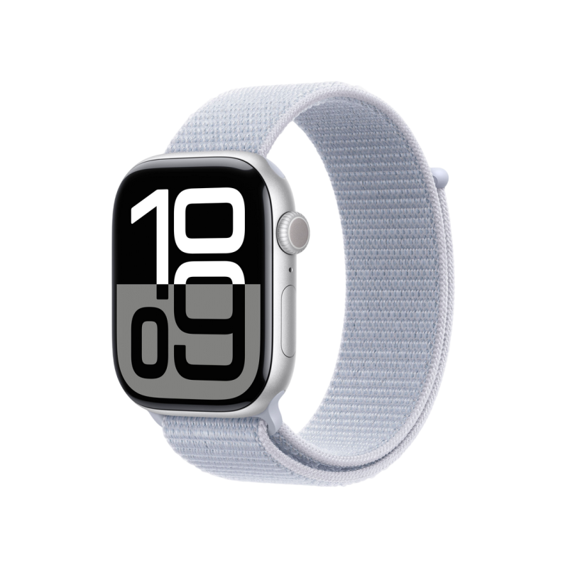Умные часы Apple Watch Series 10 GPS, 46mm Silver, Aluminium Case with Blue Cloud Sport Loop, MWWN3