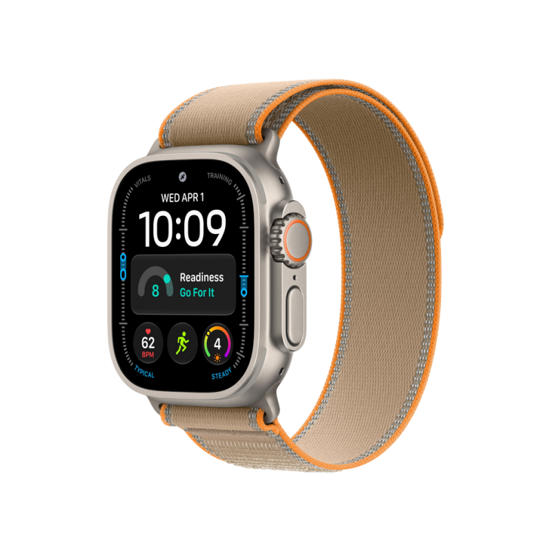 Apple Watch Ultra 4 GPS + Cellular, 49mm Natural Titanium Case with Sand Trail Loop - S/M MJAJ4