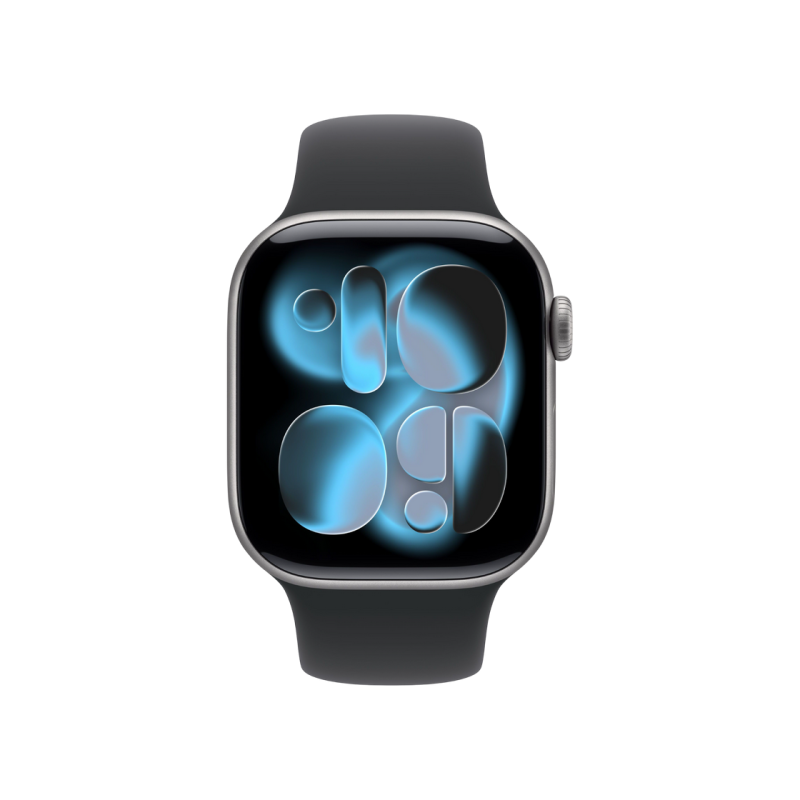 Apple Watch Series 11 GPS, 42mm Space Gray Aluminium Case with Black Sport Band - M/L, MEQX4