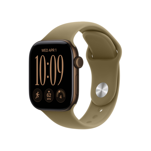 Apple Watch Series 12 GPS, 42mm Dark Bronze Aluminium Case with Olive Sport Band - S/M MJEF4