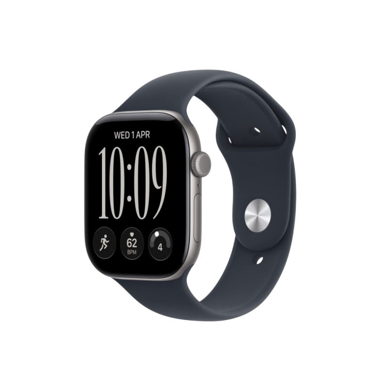Apple Watch Series 12 GPS, 42mm Space Grey Aluminium Case with Navy Blue Sport Band - M/L MJE94