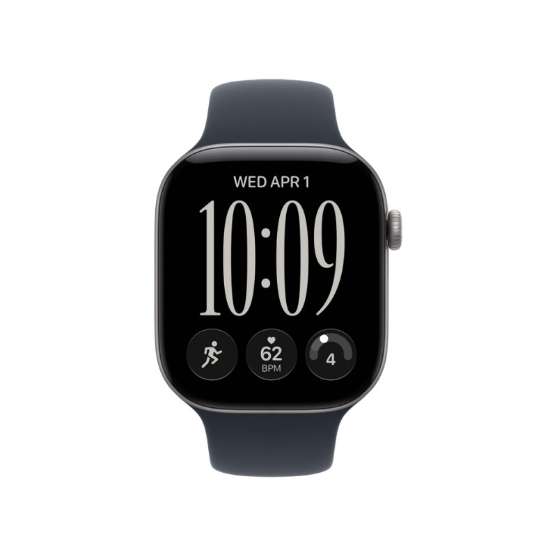 Apple Watch Series 12 GPS, 46mm Space Grey Aluminium Case with Navy Blue Sport Band - S/M MJEH4