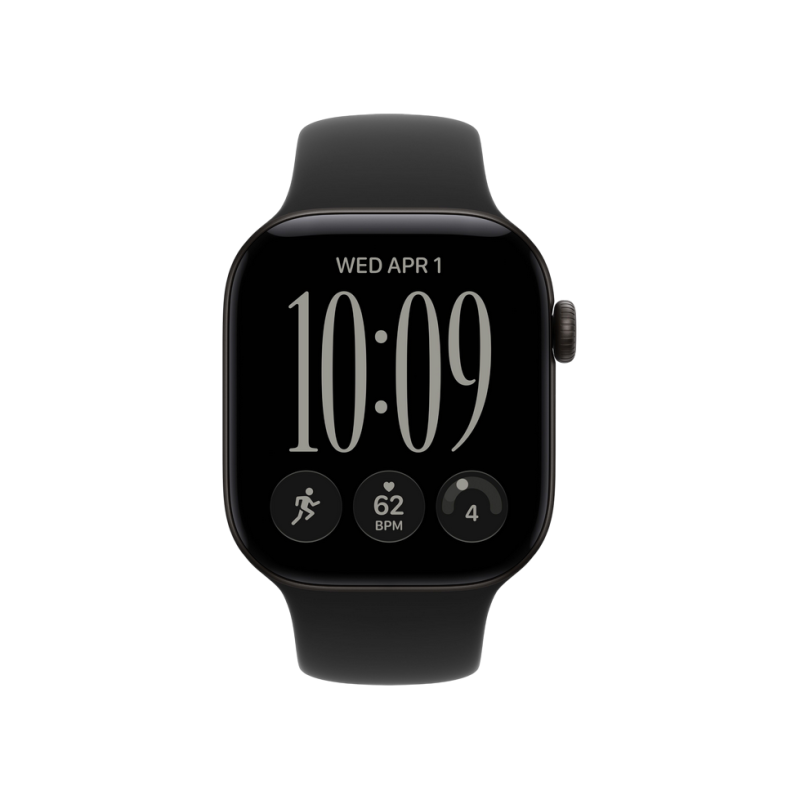 Apple Watch Series 12 GPS, 42mm Black Aluminium Case with Black Sport Band - M/L MJEC4