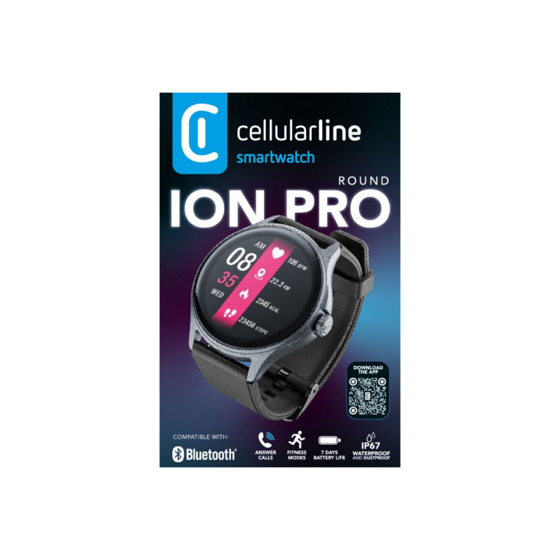 Cellularline Smart Watch Ion Pro Round, Black