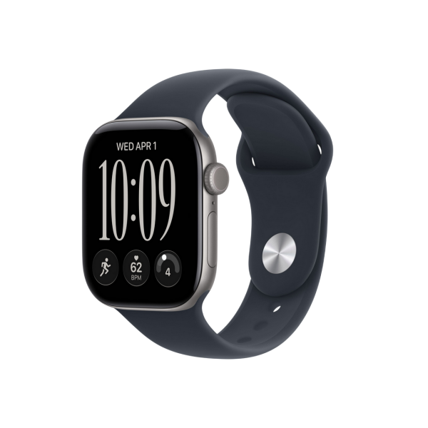 Apple Watch Series 12 GPS, 42mm Space Grey Aluminium Case with Navy Blue Sport Band - S/M MJE74