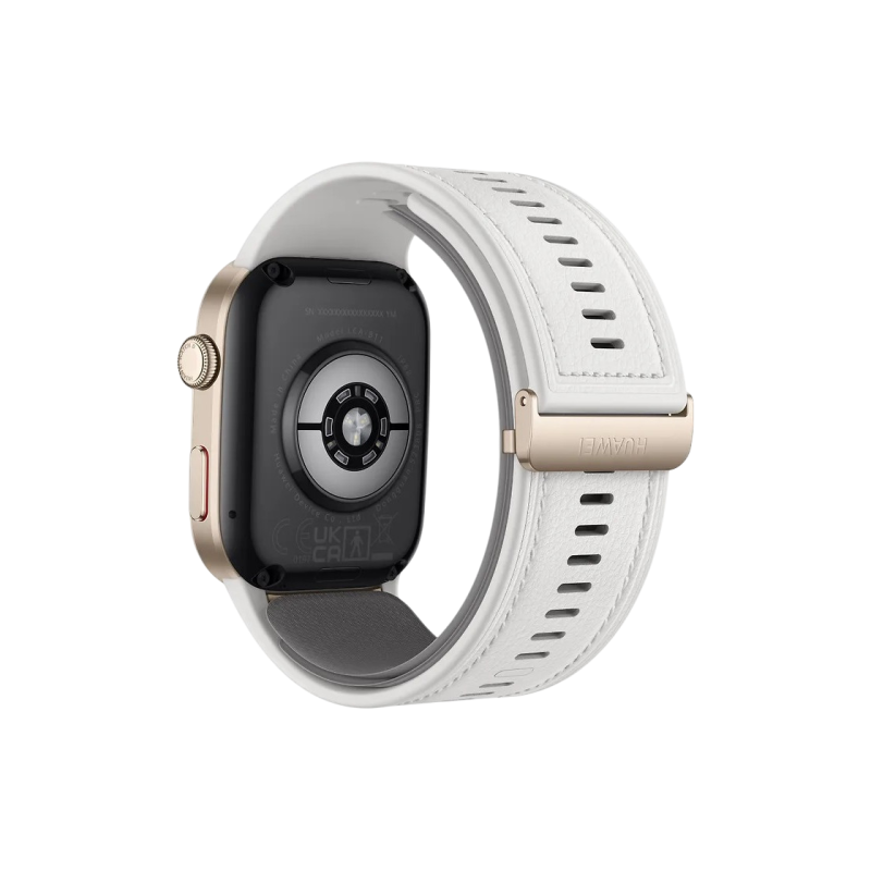 Huawei Watch D2 Gold Aluminum Alloy Case with White Composite Leather Strap