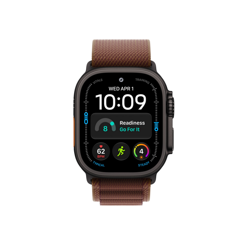 Apple Watch Ultra 4 GPS + Cellular, 49mm Black Titanium Case with Burgundy Alpine Loop - M MJC14