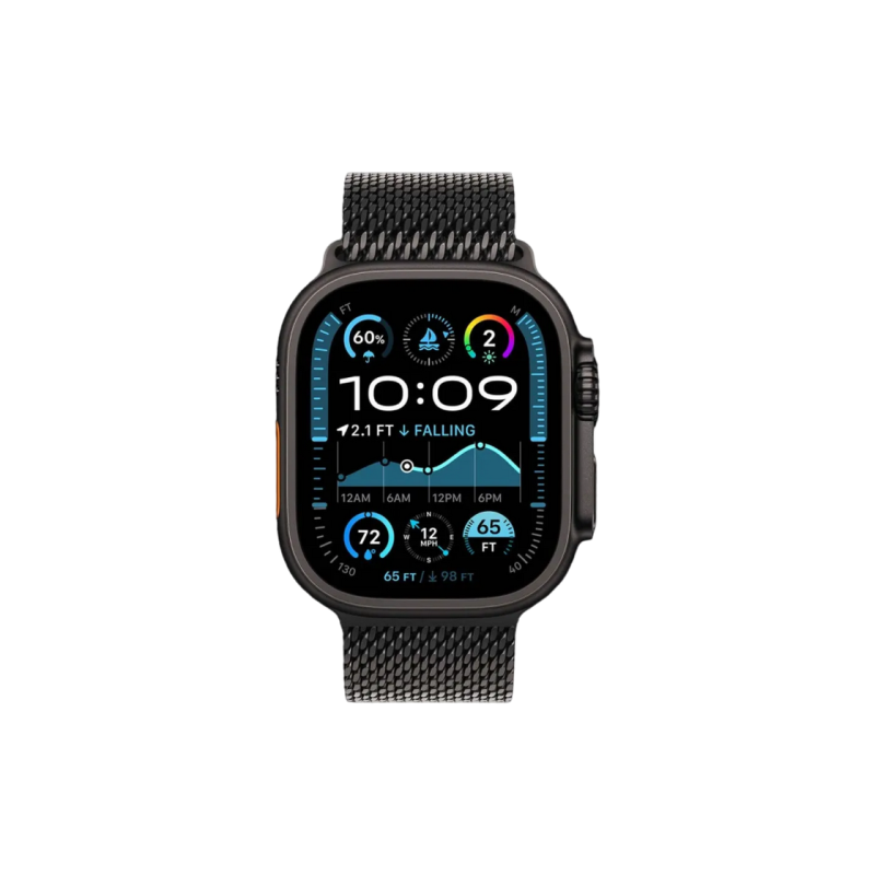 Smartwatch Apple Watch Ultra 2 GPS + Cellular, 49mm BlackTitanium Case with Black Titanium Milanese Loop - Medium, MX5U3