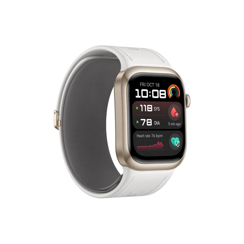 Huawei Watch D2 Gold Aluminum Alloy Case with White Composite Leather Strap