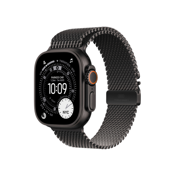 Apple Watch Ultra 3 GPS + Cellular, 49 мм, черный титановый корпус с миланским браслетом из натурального титана — средний размер, MF1Q4 Apple Watch Ultra 3 GPS + Cellular, 49 мм, черный титановый корпус с миланским браслетом из натурального титана — средний размер, MF1Q4