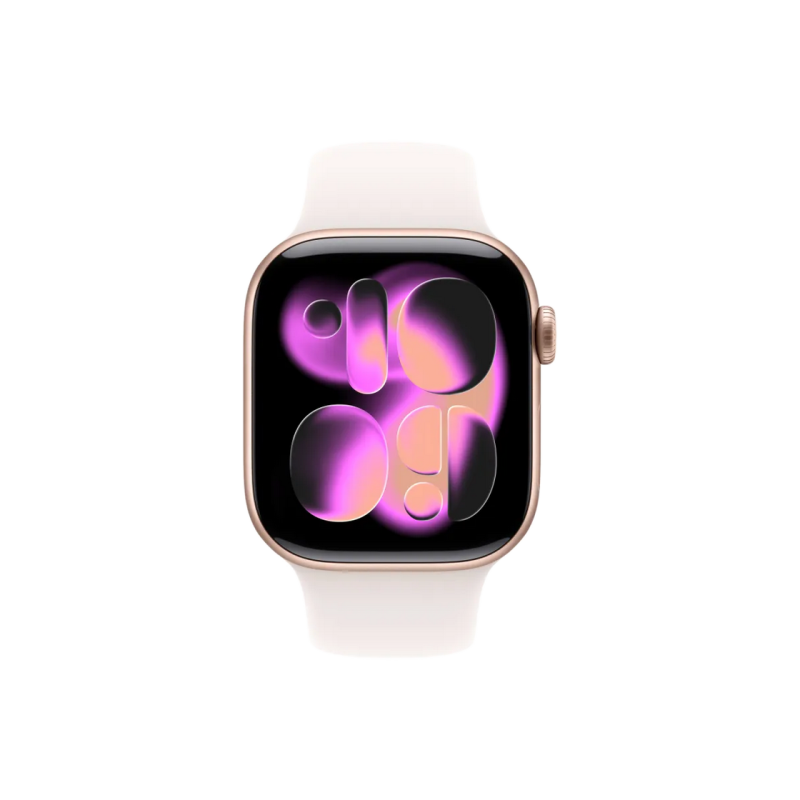 Apple Watch Series 11 GPS, 42mm Rose Gold Aluminium Case with Light Blush Sport Band - S/M, MEU04