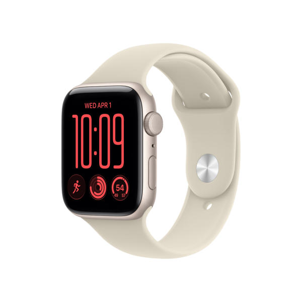 Apple Watch SE 3 44mm Aluminum Case with Sand Sport Band - M/L MJL54 GPS, Starlight