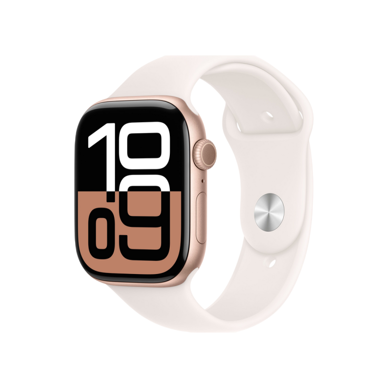 Умные часы Apple Watch Series 10 GPS, 46mm Rose Gold, Aluminium Case with Light Blush Sport Band - M/L, MWWU3