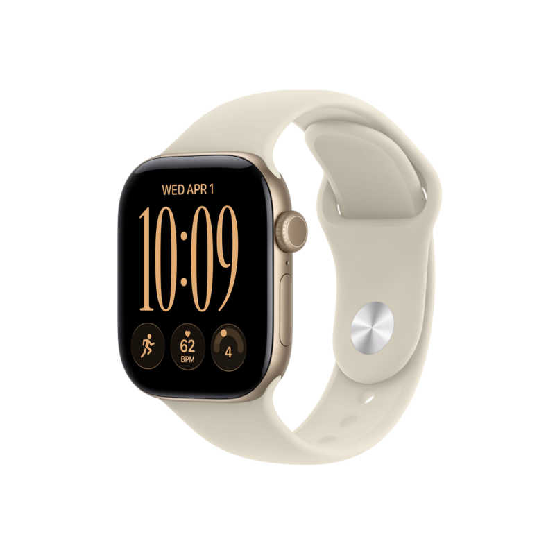 Apple Watch Series 12 GPS, 42mm Light Gold Aluminium Case with Sand Sport Band - M/L MJEE4