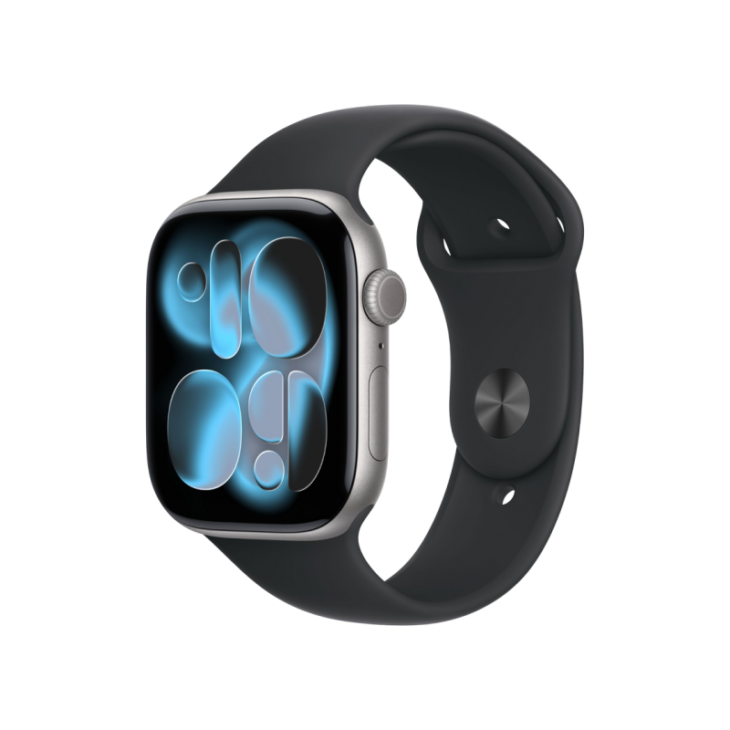 Apple Watch Series 11 GPS, 46mm Space Gray Aluminium Case with Black Sport Band - M/L, MEV44