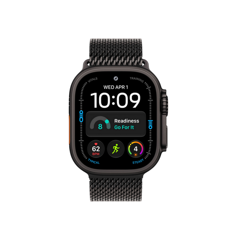 Apple Watch Ultra 4 GPS + Cellular, 49mm Black Titanium Case with Black Titanium Milanese Loop - M MJAV4